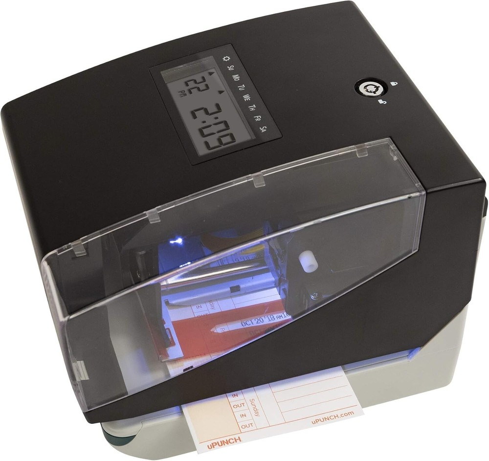 Digital Time Clock Plastic Compact System for Employee Tracking & Stamping