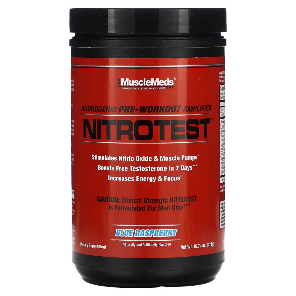 MuscleMeds Nitrotest Test Boosting Hardcore Pre-Workout 30 Servings 2 Flavors