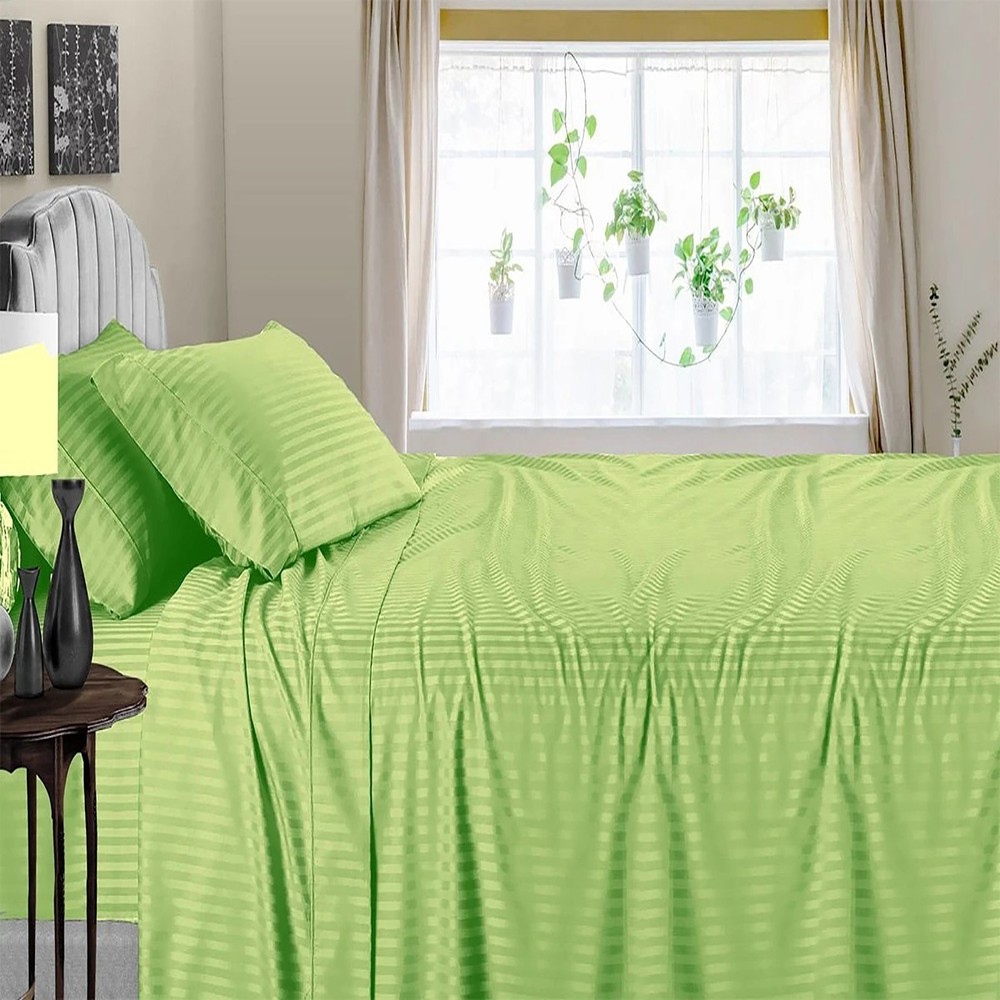 Soft Bedding 1000 - 1200 Thread Count Egyptian Cotton Sage Stripe Select Item