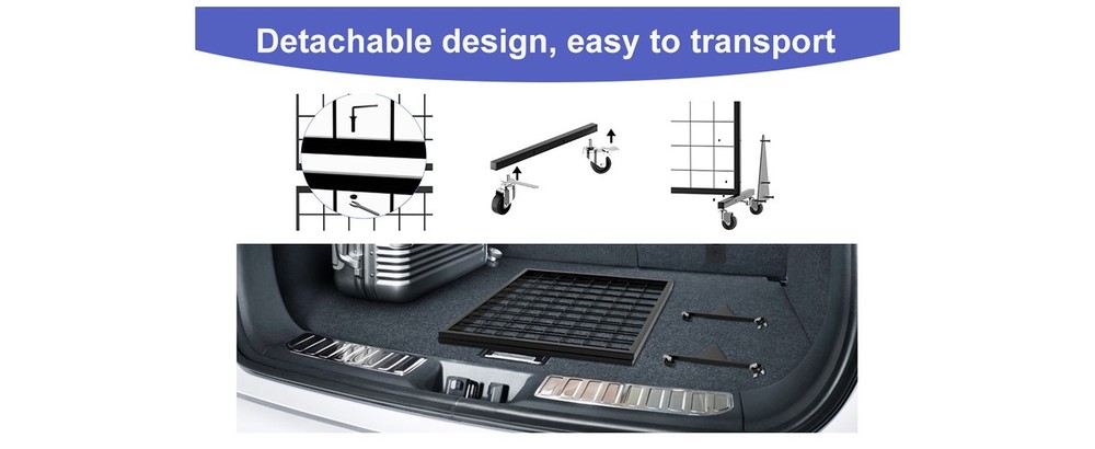 Display Grid Rack 3 Pcs 5.5 ft Panel Detachable Stand Craft Art Gridwall Tower