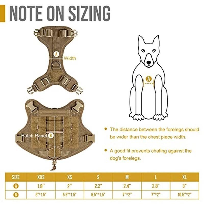 Tactical Dog Harness Adjustable Vest W/ MOLLE System Training & Control New