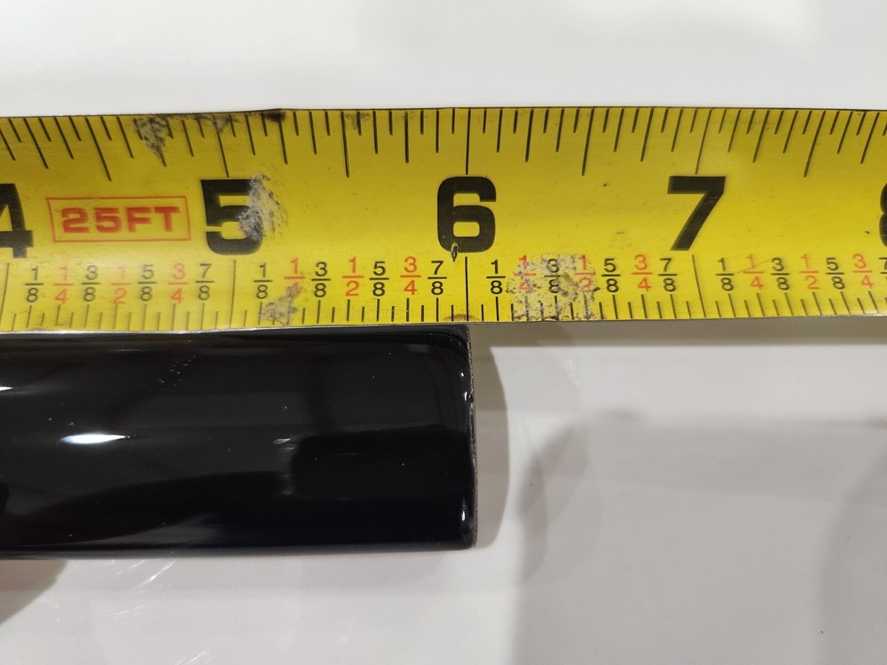 Glossy Black Quarter Round Ceramic Tile 1x6 Inch