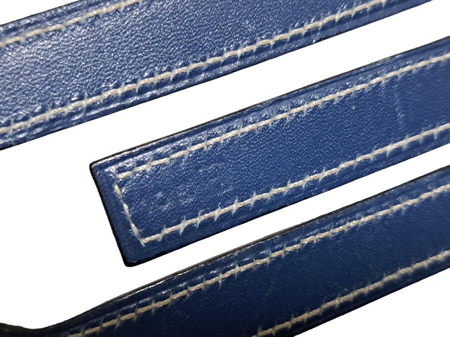 Authentic HERMES Clip Bookmark Monet clip Trombone Leather blue