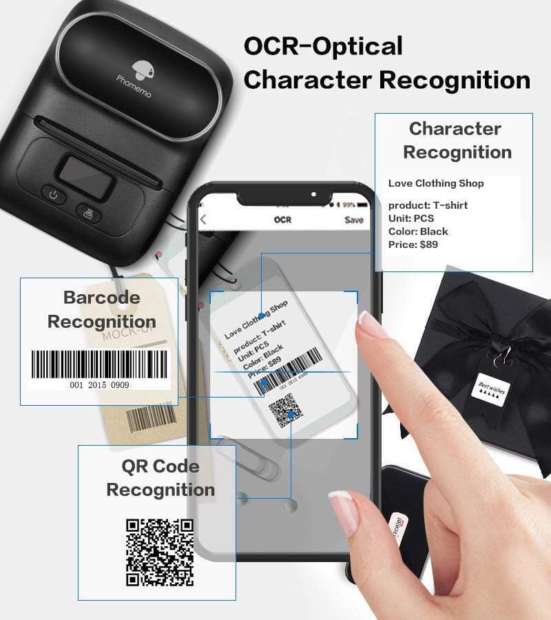 Portable M110 Printer Wireless Pocket Mobile POS Thermal Label Receipt Printer