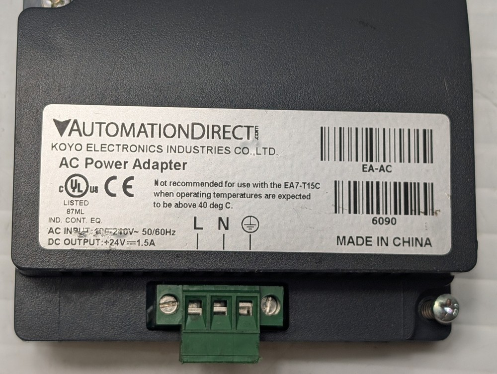 AUTOMATION DIRECT EA-AC 6090 AC POWER ADOPTER