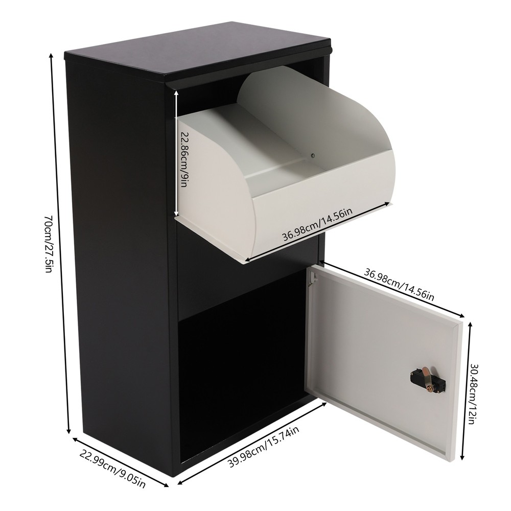 Password Lock Parcel Delivery Box Key Lock Package Drop-Off Box W/ 2* Keys NEW