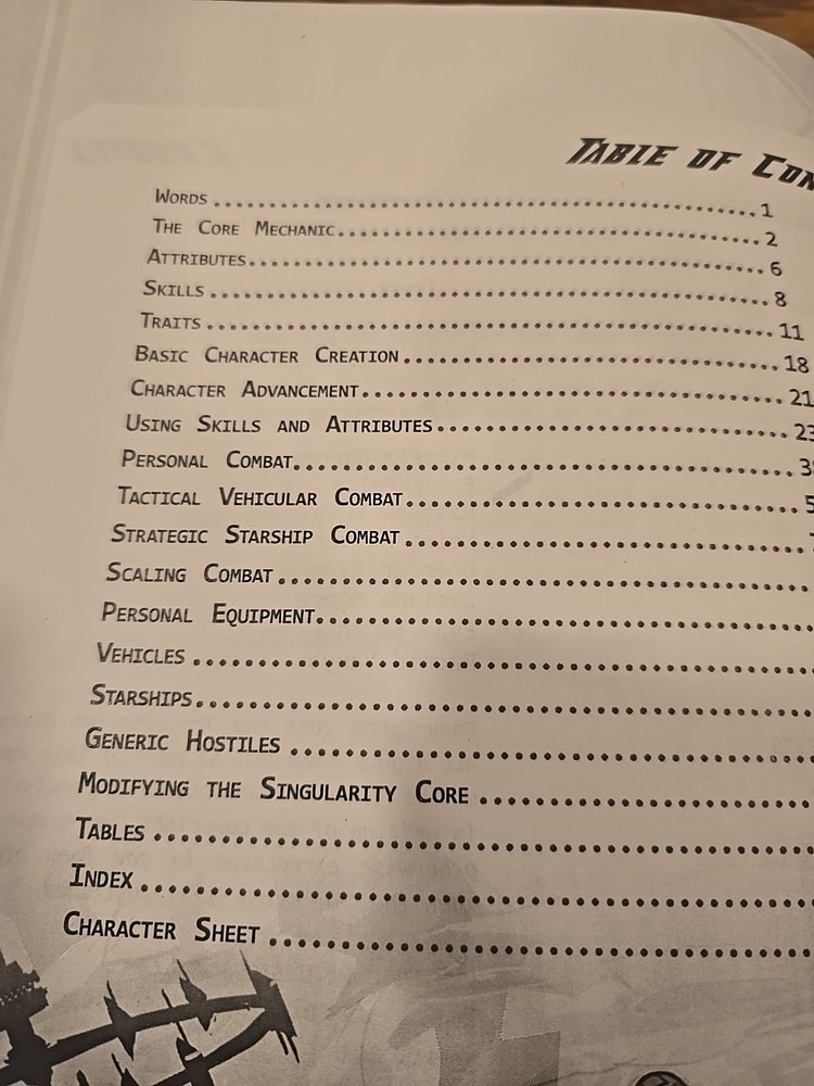 The Singularity System Devon Oratz 2013 Roleplay RPG