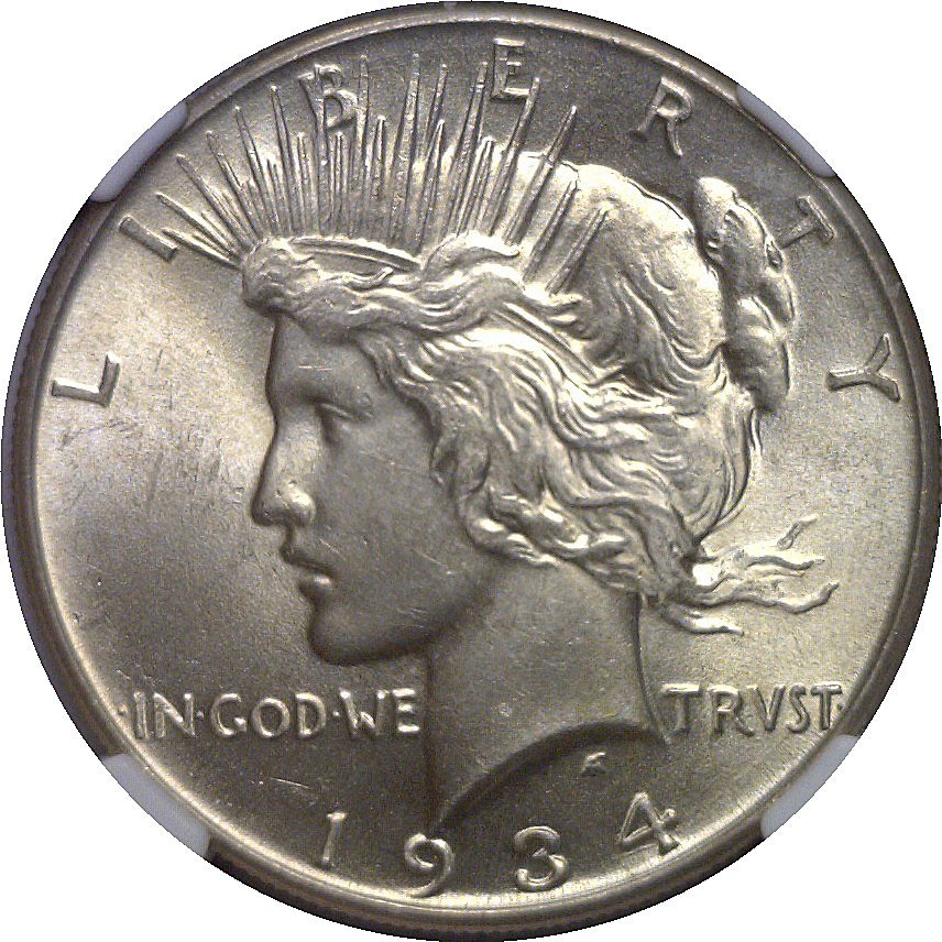 1934 Peace Dollar NGC MS-64