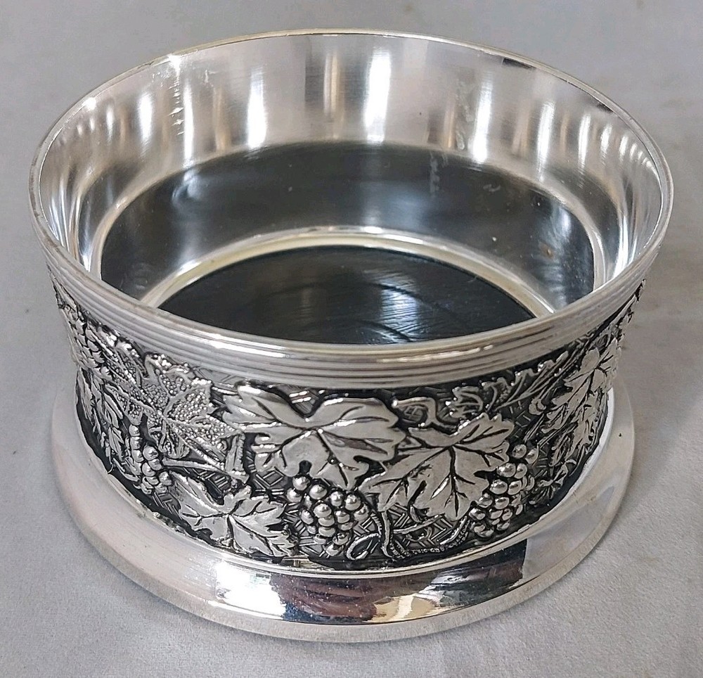 Beautiful Silver Plated Wine Bottle Coaster (Boxed)