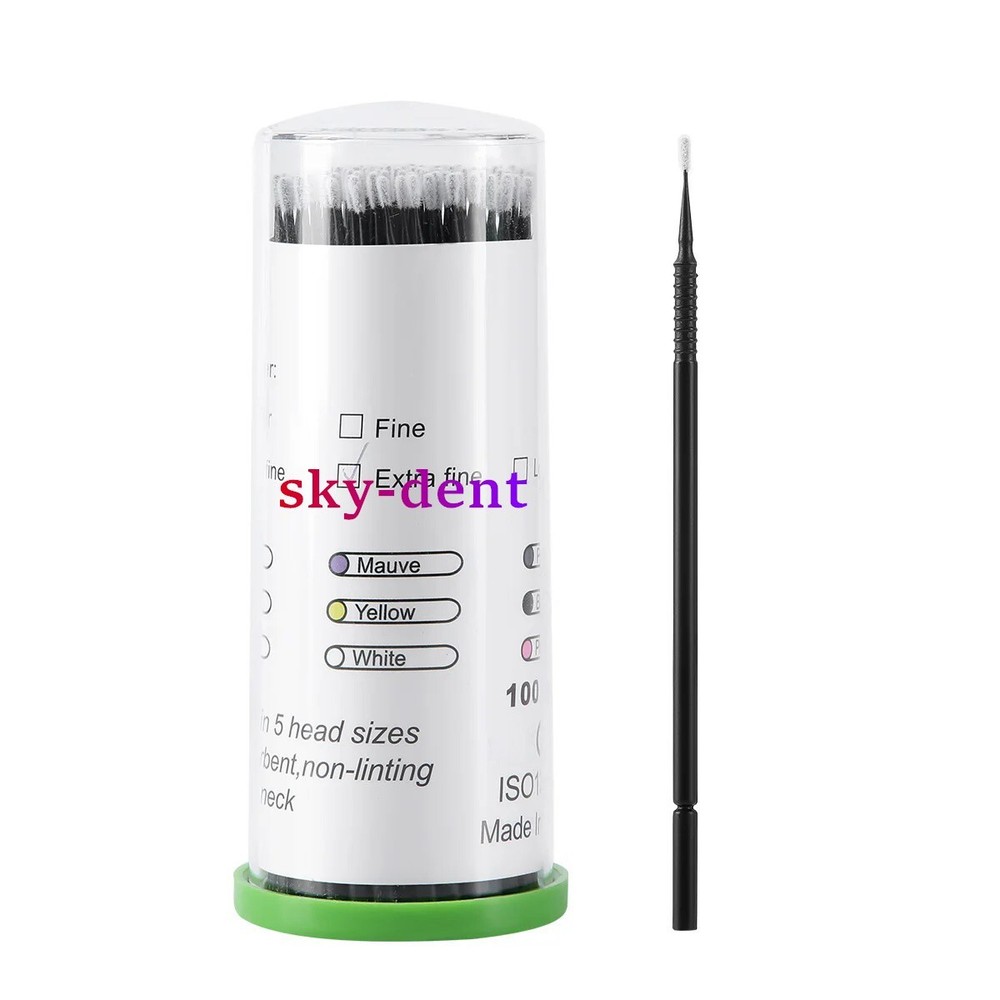 100pcs 5Sizes Dental Microbrush Disposable Applicators Tips Micro Brush Cleaning