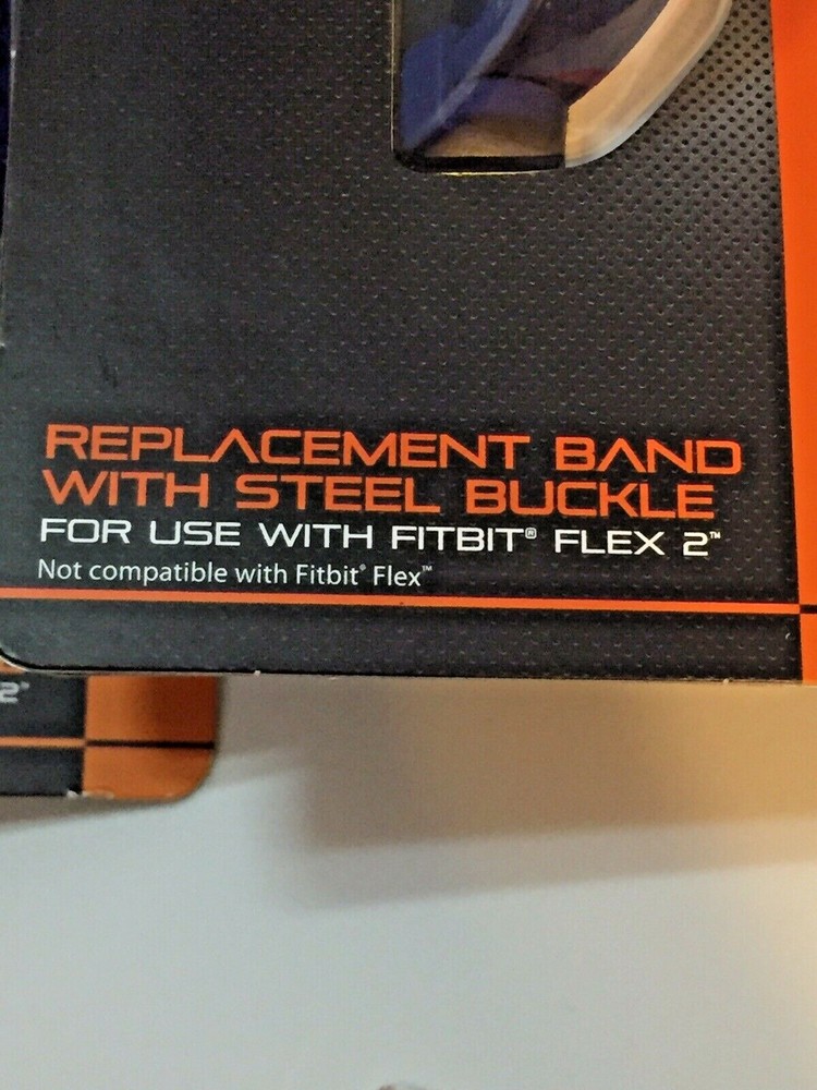 Solid Navy Blackweb REPLACEMENT Fitbit Flex 2 Band with Silver Steel Buckle NIP