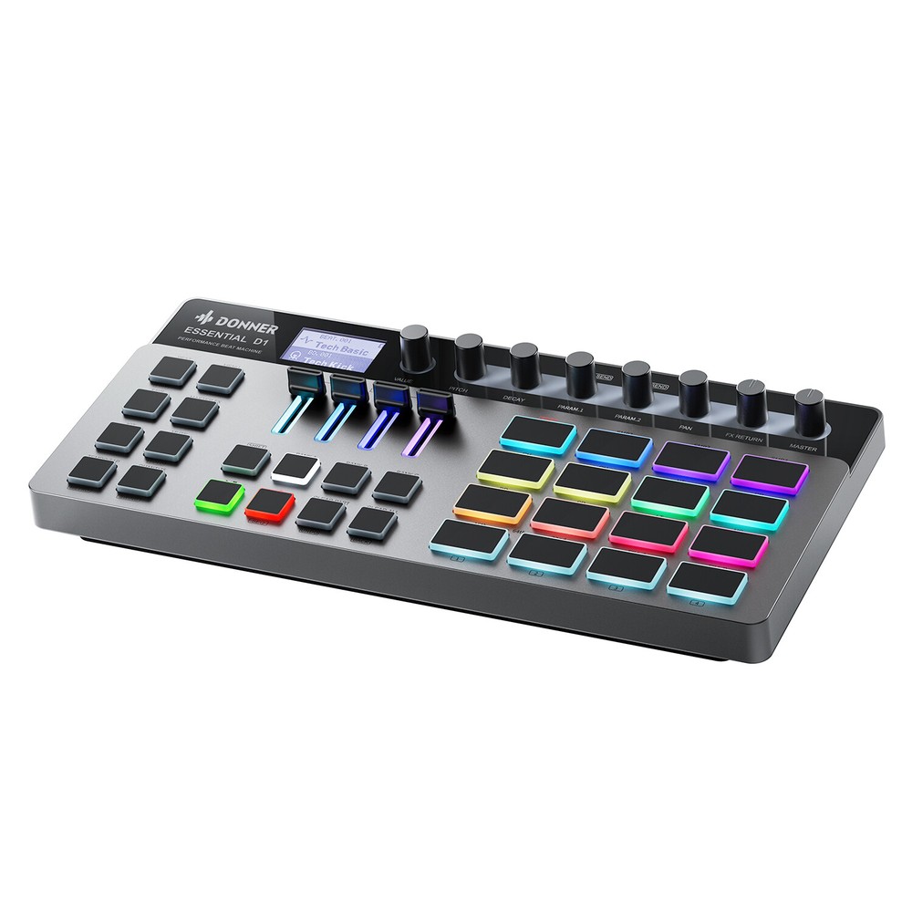 Donner D1 Digital Drum Machine Step Sequencer Multieffect 12 Channel 4GB Storage