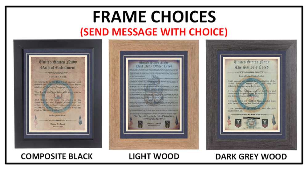 MC-BEST: NAVY Sailor's Creed Framed Matted PERSONALIZED