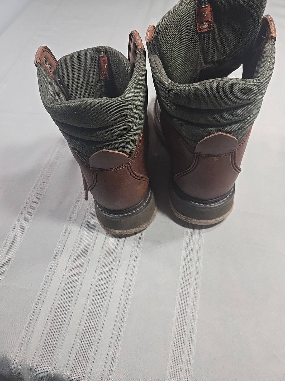Simms River Wading Boots Felt Sole Leather Size 7 Brown/Green