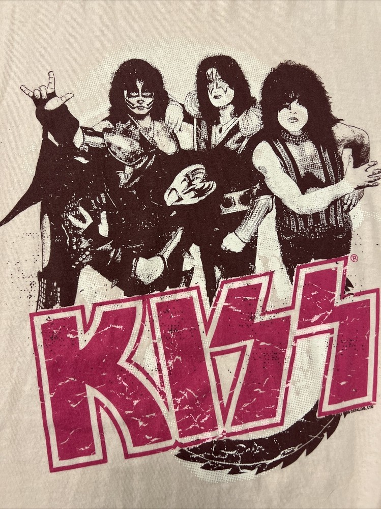 NWOT Women’s KISS’s Band Concert Tour Shirt 2XL Pink Gene Simmons Paul Stanley