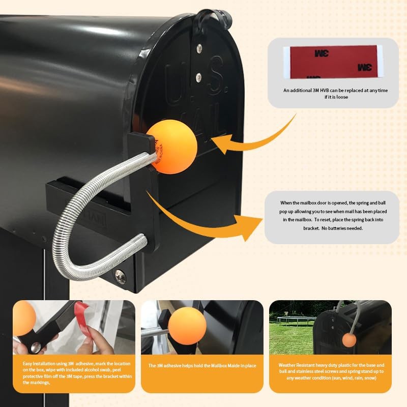 Mail Alert - Arrival Indicator Device - Mailbox Black