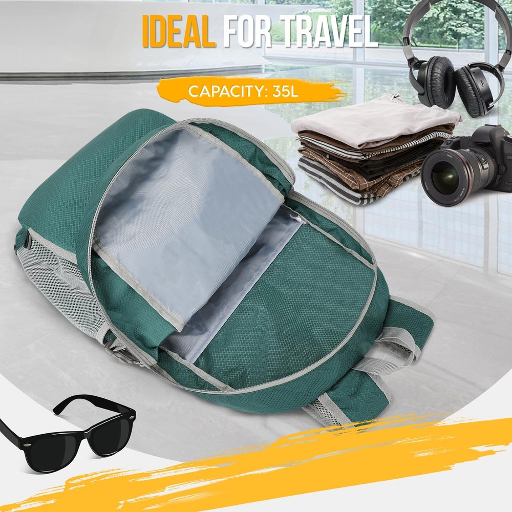 Lightweight Packable Backpack 35L, Light Foldable Backpacks Water Resistant C...