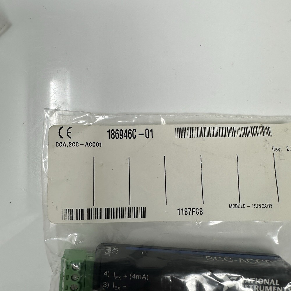National Instruments Accelerometer NI SCC-ACC01 Input 4 mA Current Excitation
