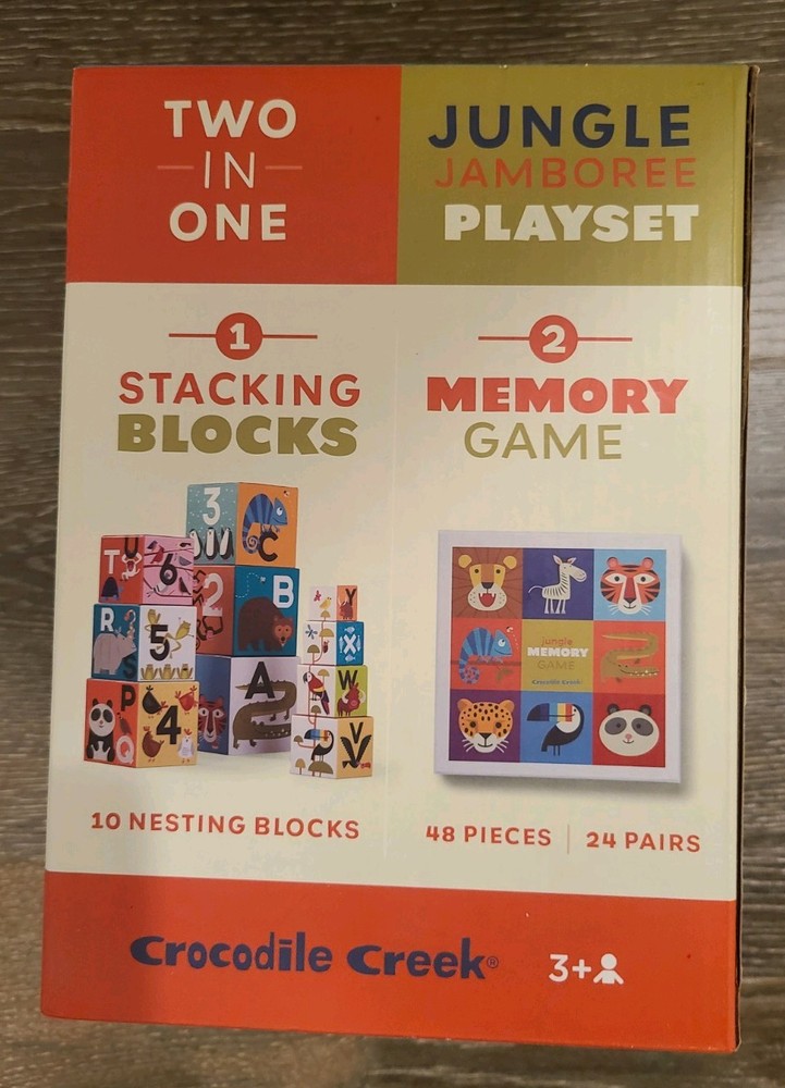 New Crocodile Creek, Nesting Blocks and Memory Game Creative Learning 3+
