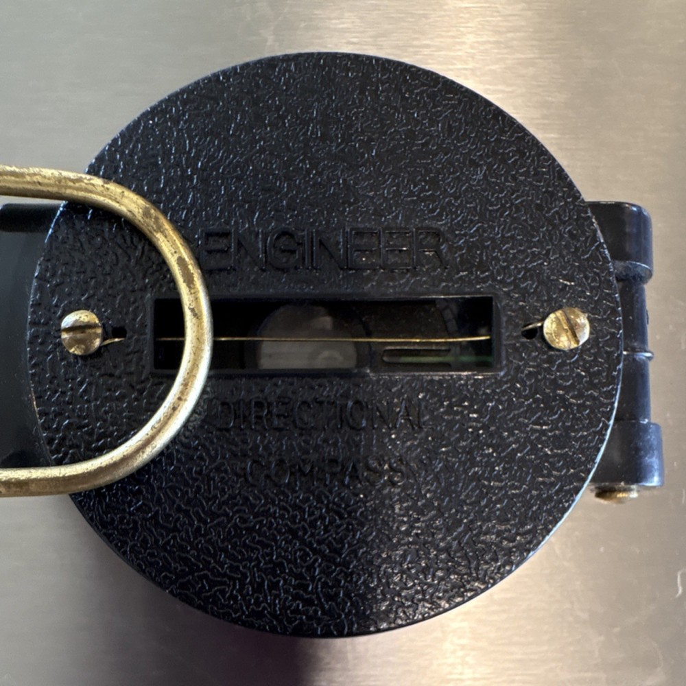 Directional Compass Black with Brass Details