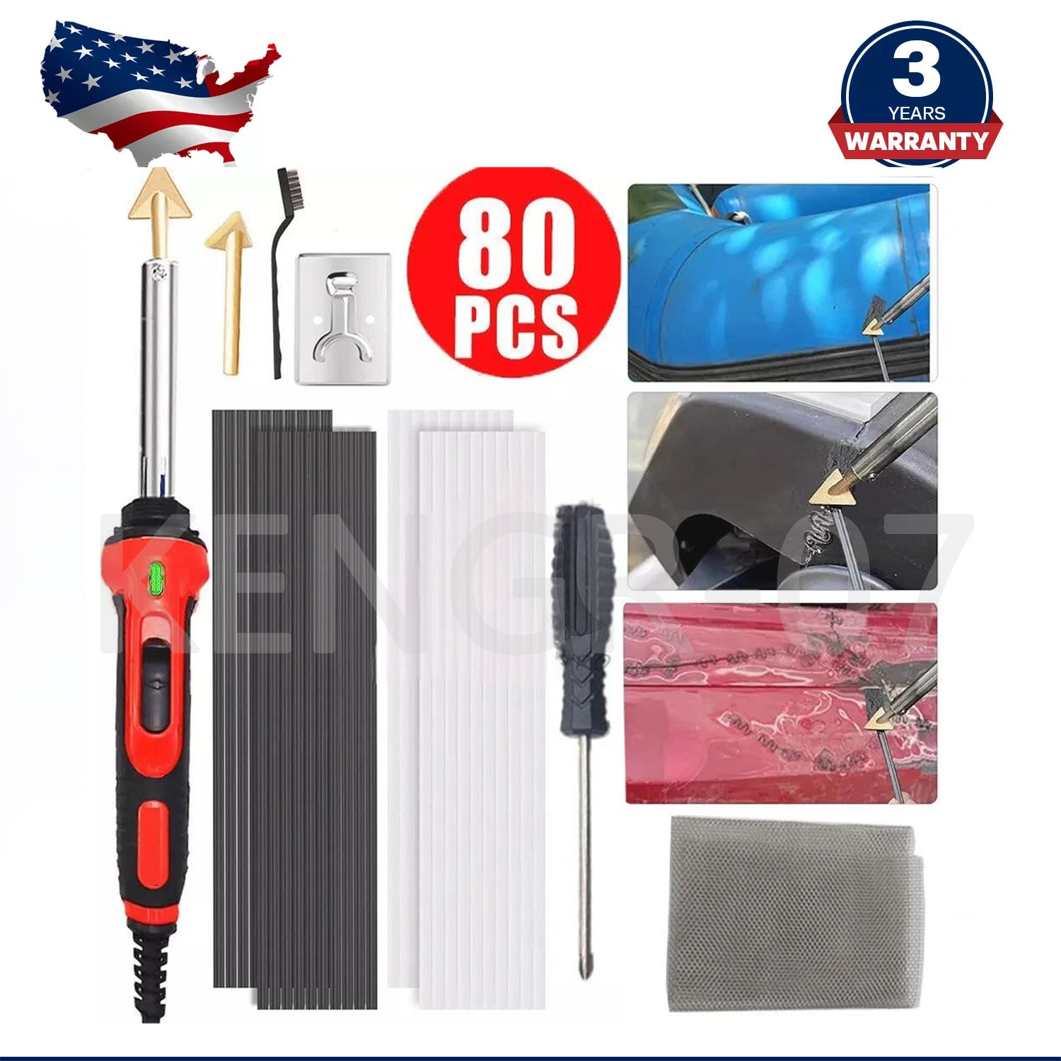 Plastic Welding Kit 100 Watts with Welder Rods Reinforcing Mesh Welding tips