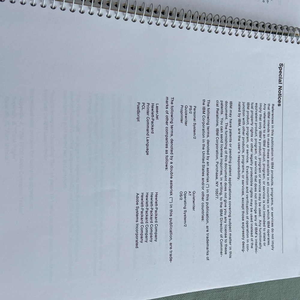 IBM Book Laser Printer Technical Reference 2380 2381 Users Guide Manual 1st Ed.