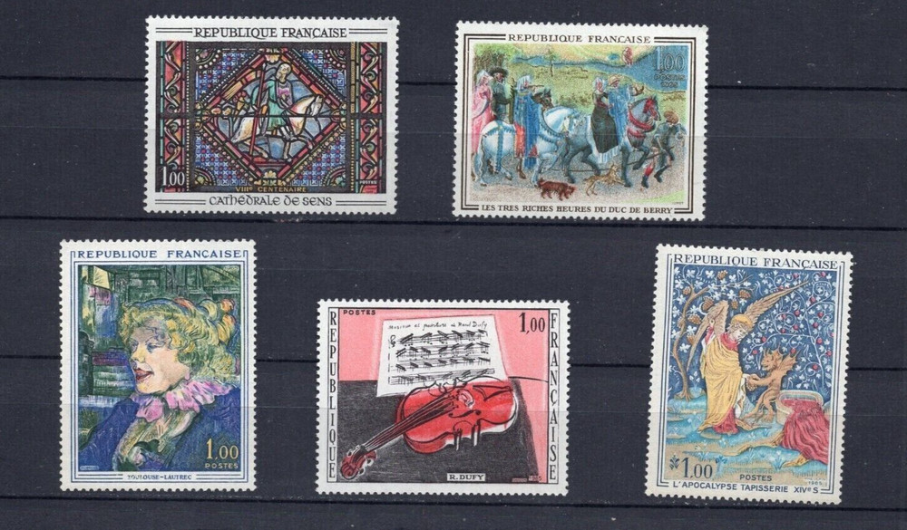 France, Paintings 1965 set, 5v, MLH
