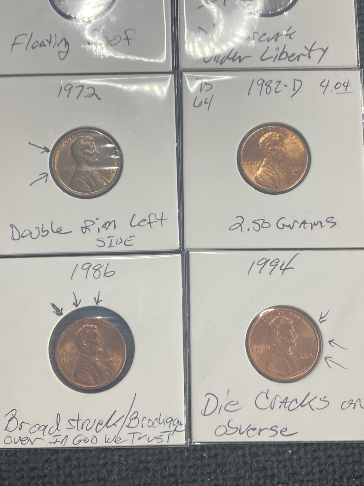 LINCOLN CENT Lot of 10 Red BU 1994-2022 And A Lot of 12 1964-1994 Error Coins