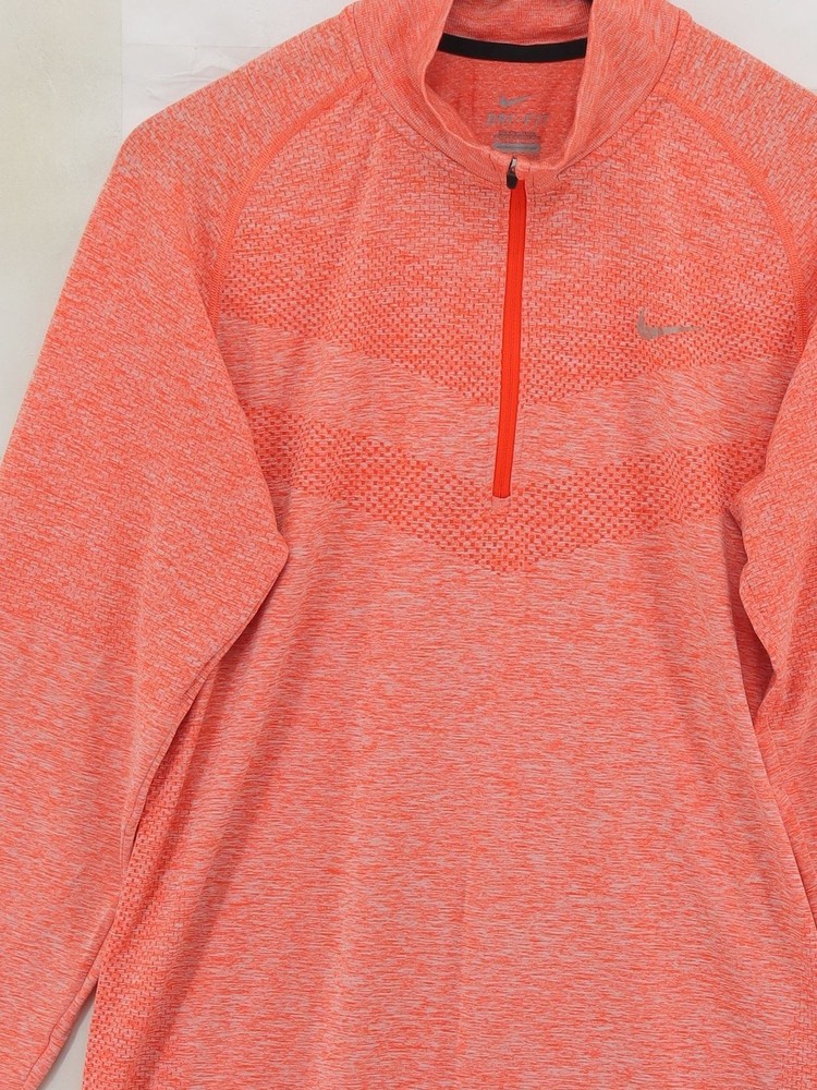Nike Men's Loungewear M Red Polyester with Nylon Mock Neck Basic