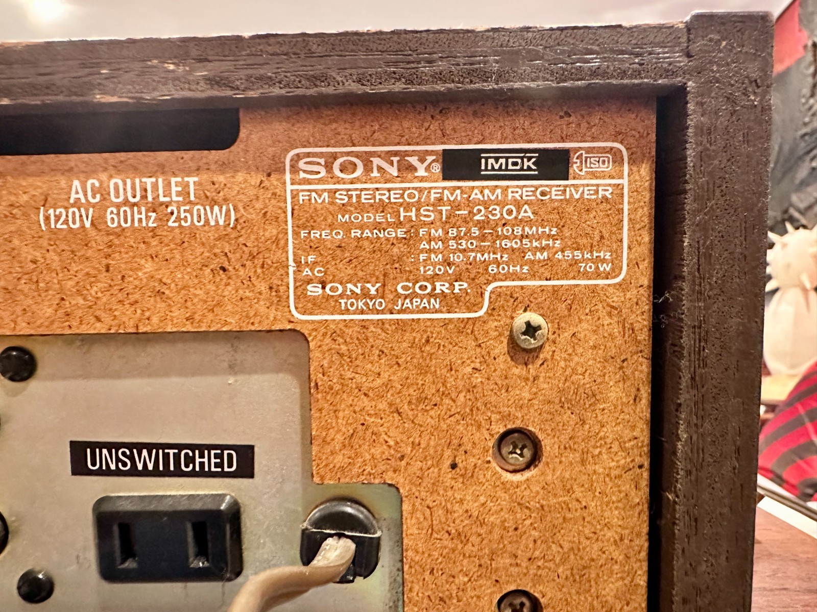 Vintage Sony HST-230A Solid State FM/AM Stereo Receiver Wood Case Japan