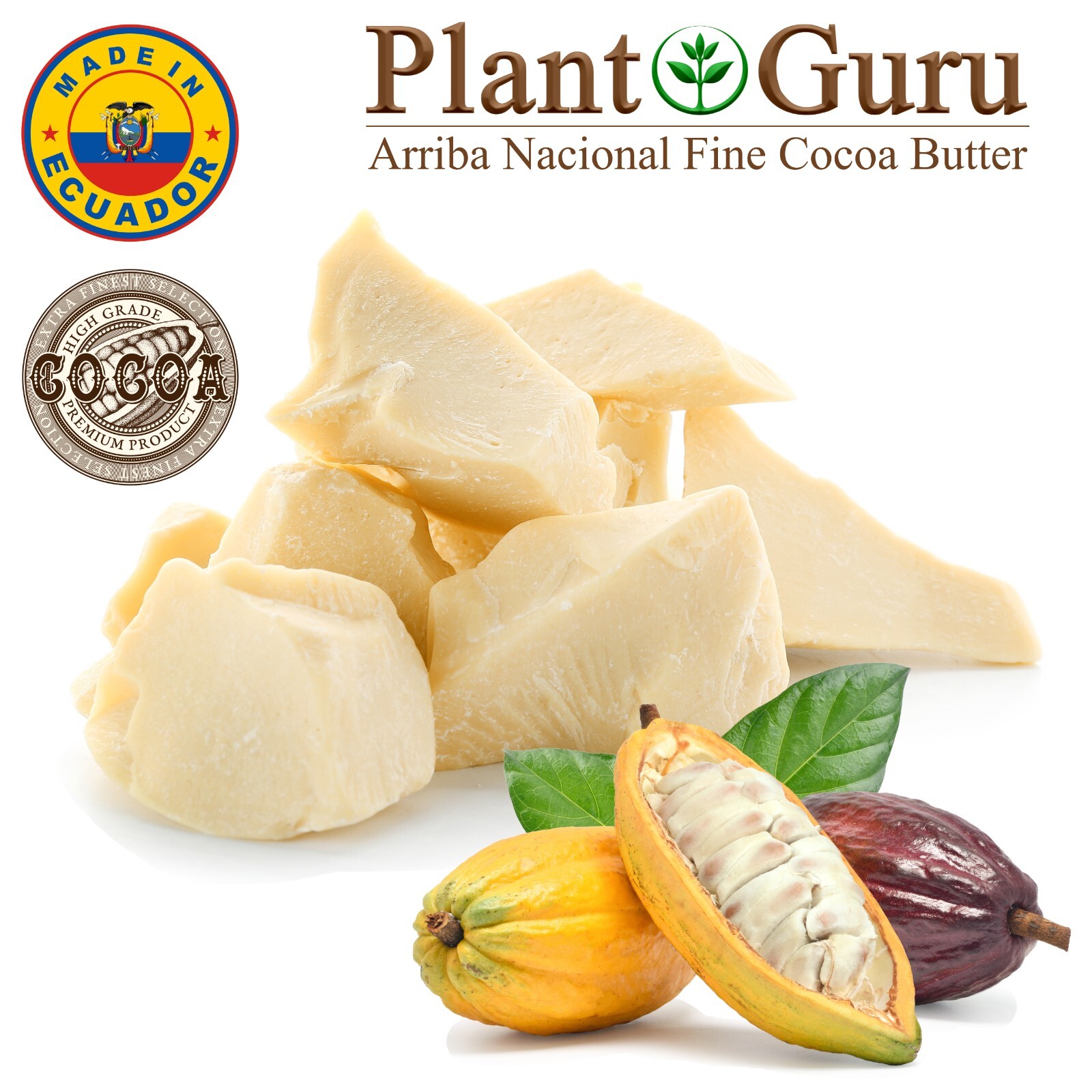 Raw Cocoa Butter 100% Pure Natural Unrefined Organic FOOD GRADE Cacao Bean Bulk