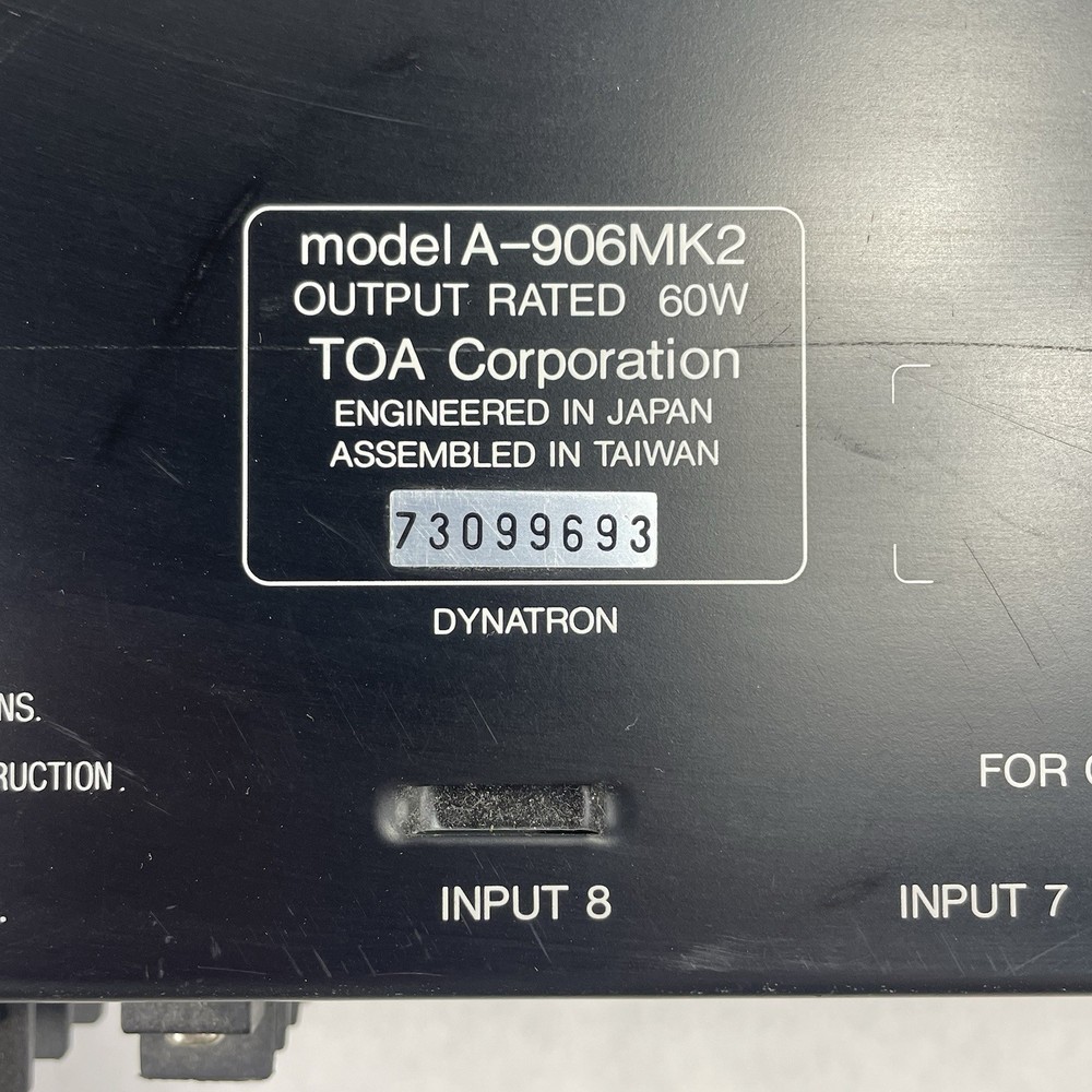 TOA A-906MK2 Mixer/Preamplifier Power Tested