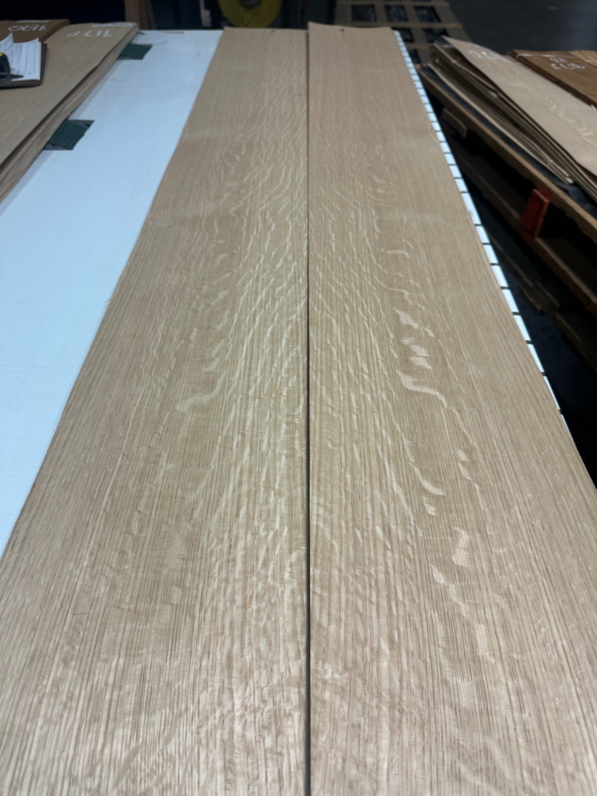White Oak Flake Raw Wood Veneer 2 sheets 68" x 8.5'' 917O