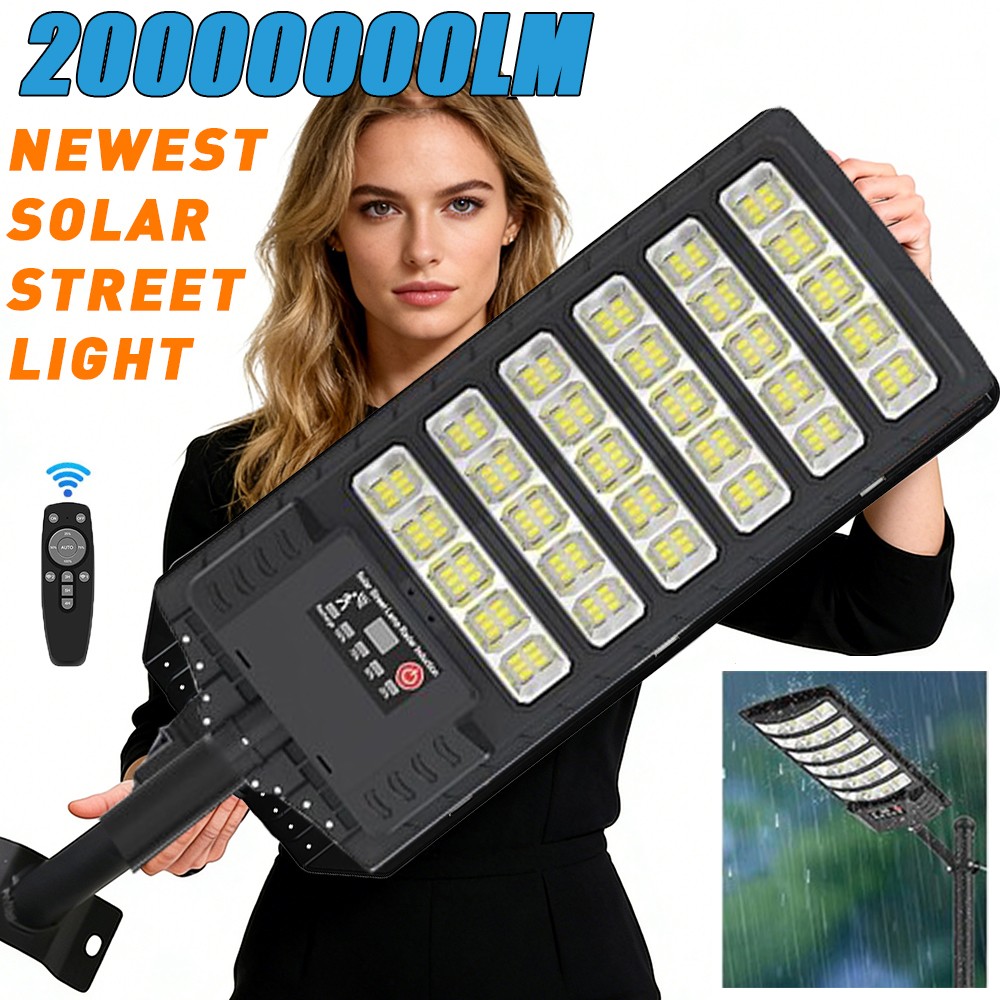 20000000LM Commercial LED Solar Street Light Outdoor Dusk to Dawn Road Area Lamp