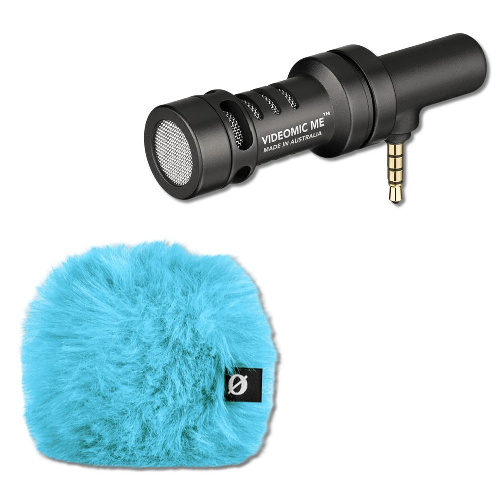 Rode VideoMic Me Compact Microphone with Rode WS9 Blue Windshield