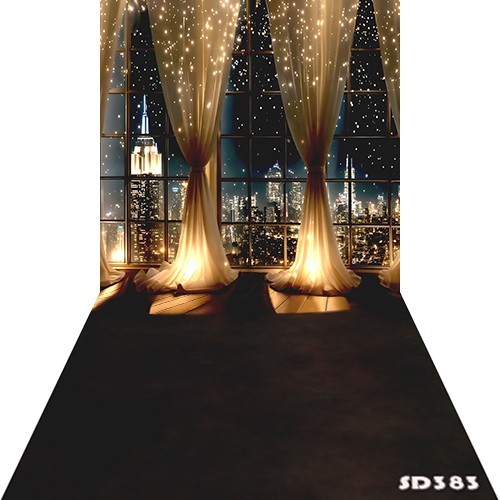 10'x20'Computer-painted Window Curtain Cityview Scenic Backdrop Background SD383