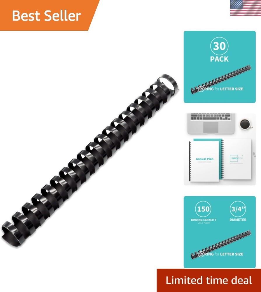 Effortless Document Binding with 30 Pack Black Plastic Combs - Easy to Use