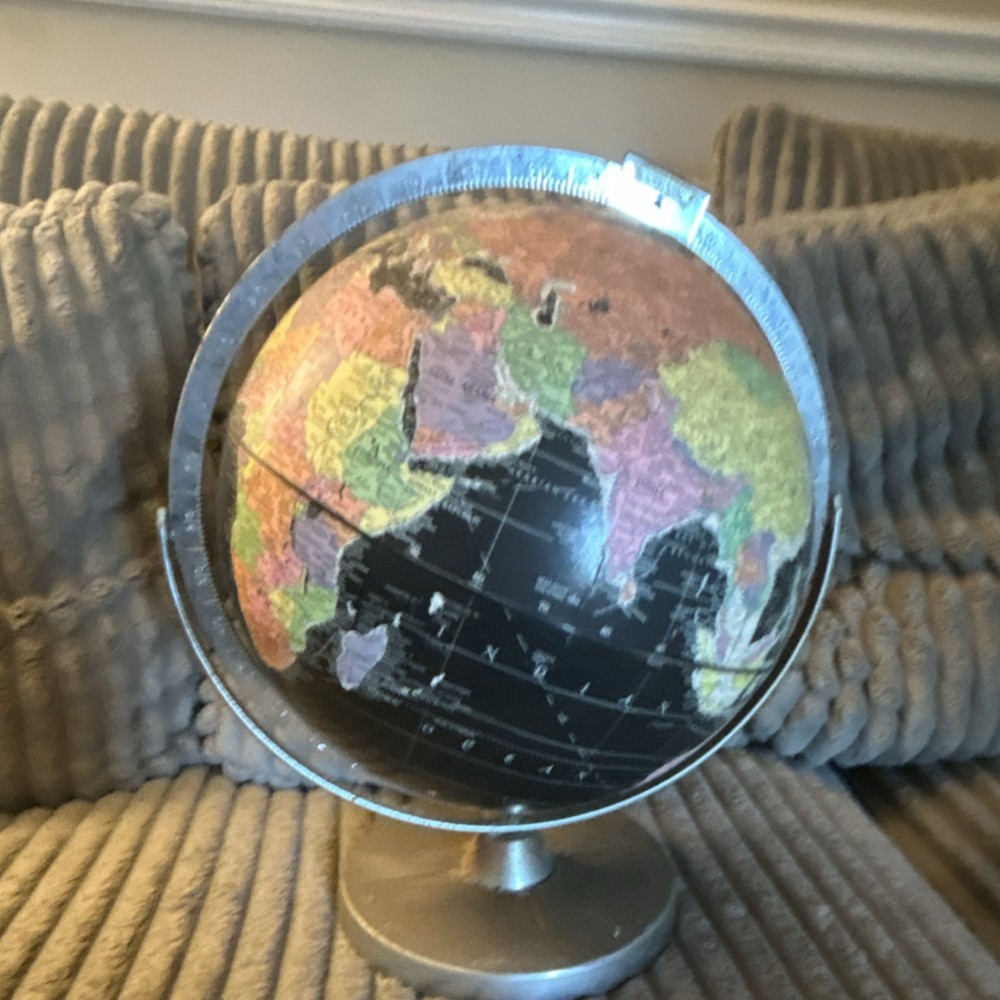 Replogle Black Rotating World Globe with Metal Base