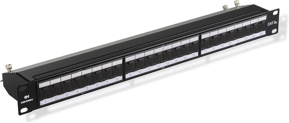 Cable Matters Rackmount or Wall Mount 1U 24 Port Keystone Patch Panel with Cable