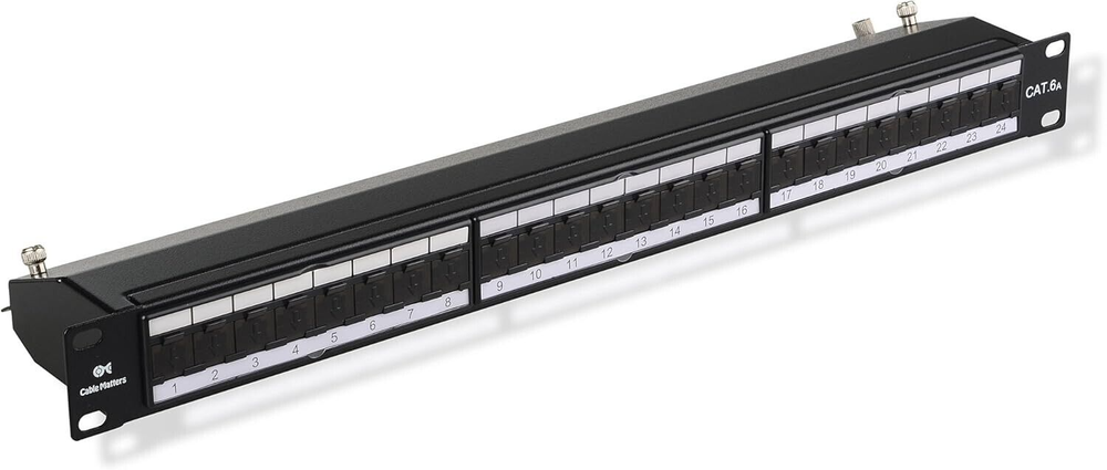 Cable Matters Rackmount or Wall Mount 1U 24 Port Keystone Patch Panel with Cable