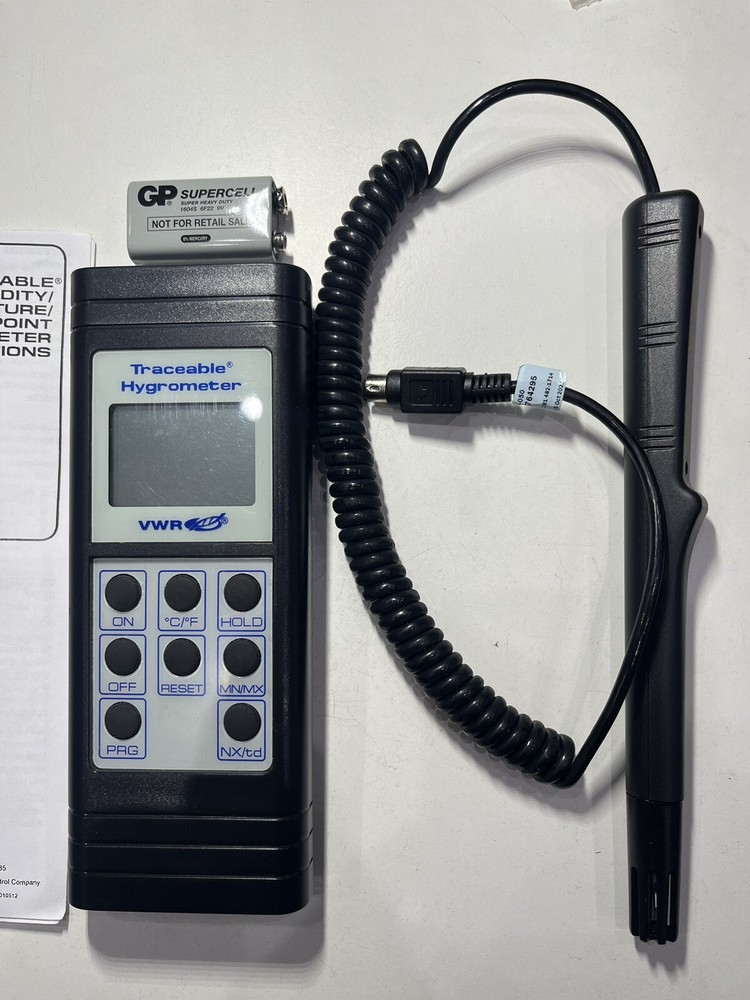 Traceable Hygrometer Thermometer with Memory and Probe by VWR