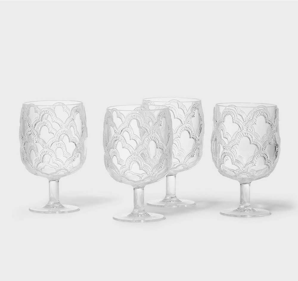 Roller Rabbit x Target 4pc Acrylic Clear Goblet Set