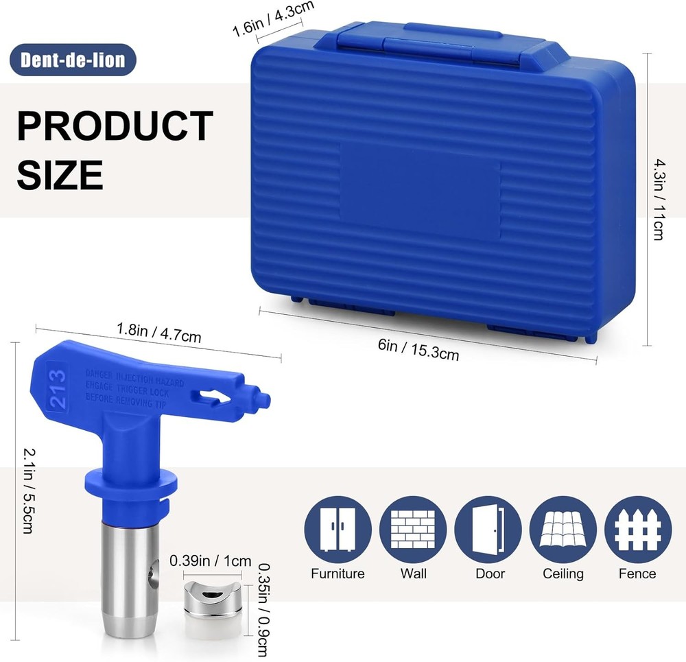 5Pcs Spray Tips, Airless Paint Sprayer Tips,Airless Tip Kit, 5...