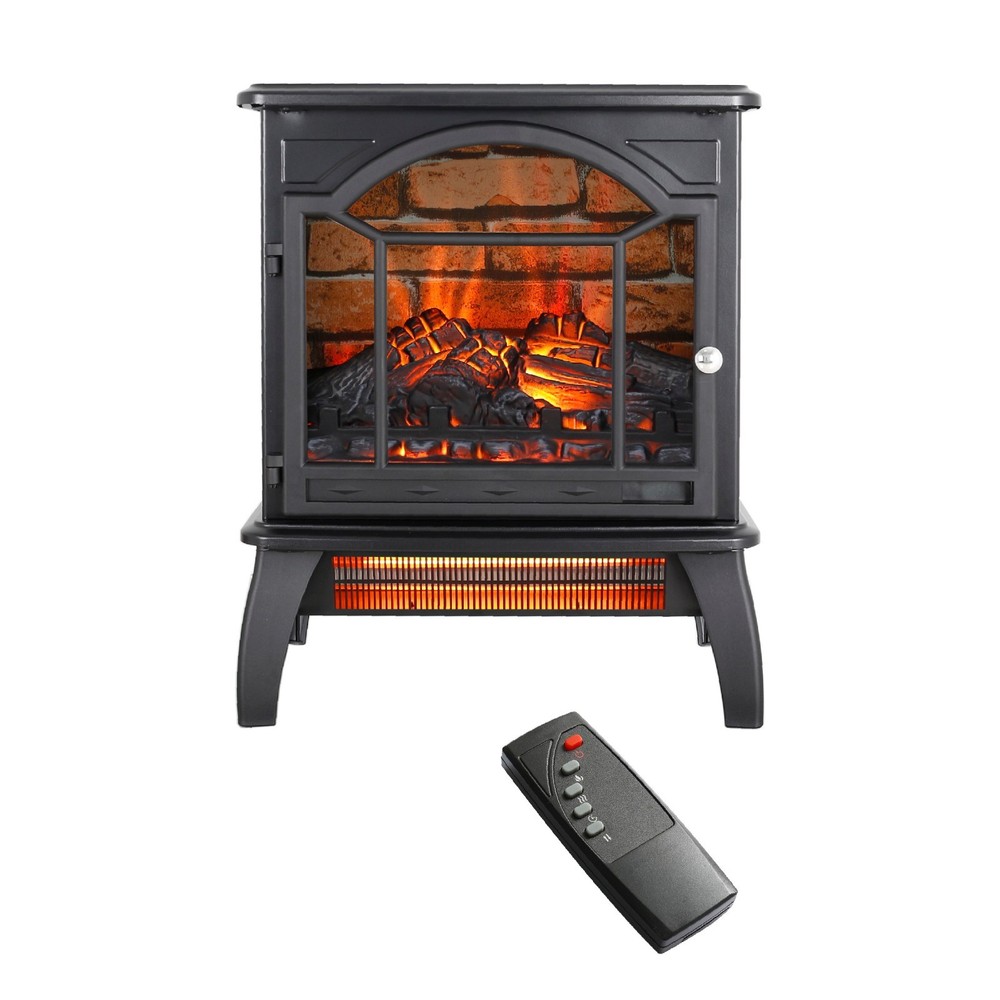 18" 3D Flame Electric Fireplace Insert Heater w/ Realistic Flame&Remote Control