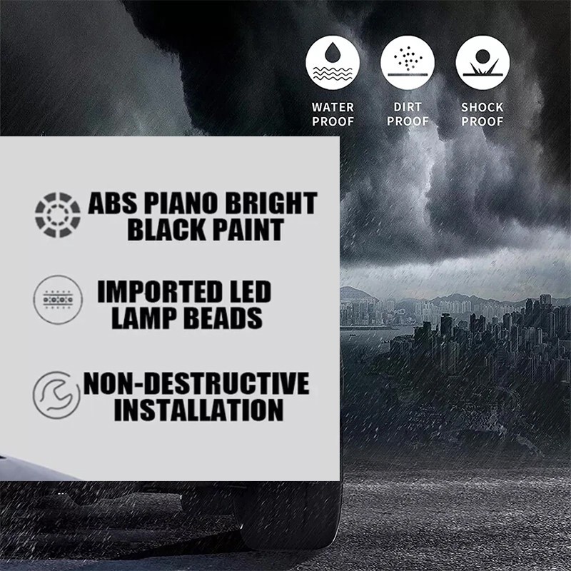 For 2019-2023 2024 RAM 1500 Gloss Black Lamp Model Roof Top Light Bar W/ LED DRL