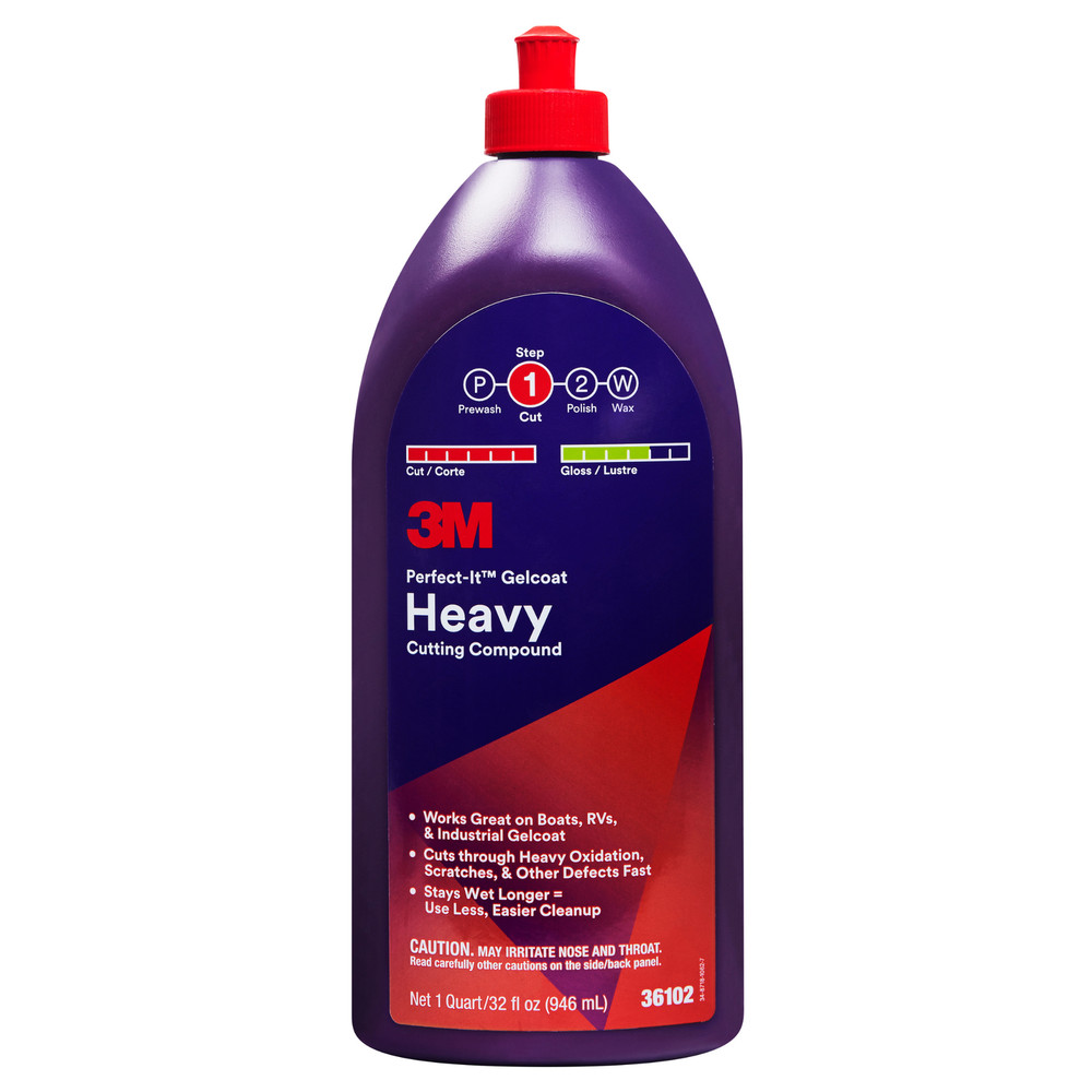 3M Perfect-It Gelcoat Heavy Cutting Compound: 1 quart (White)