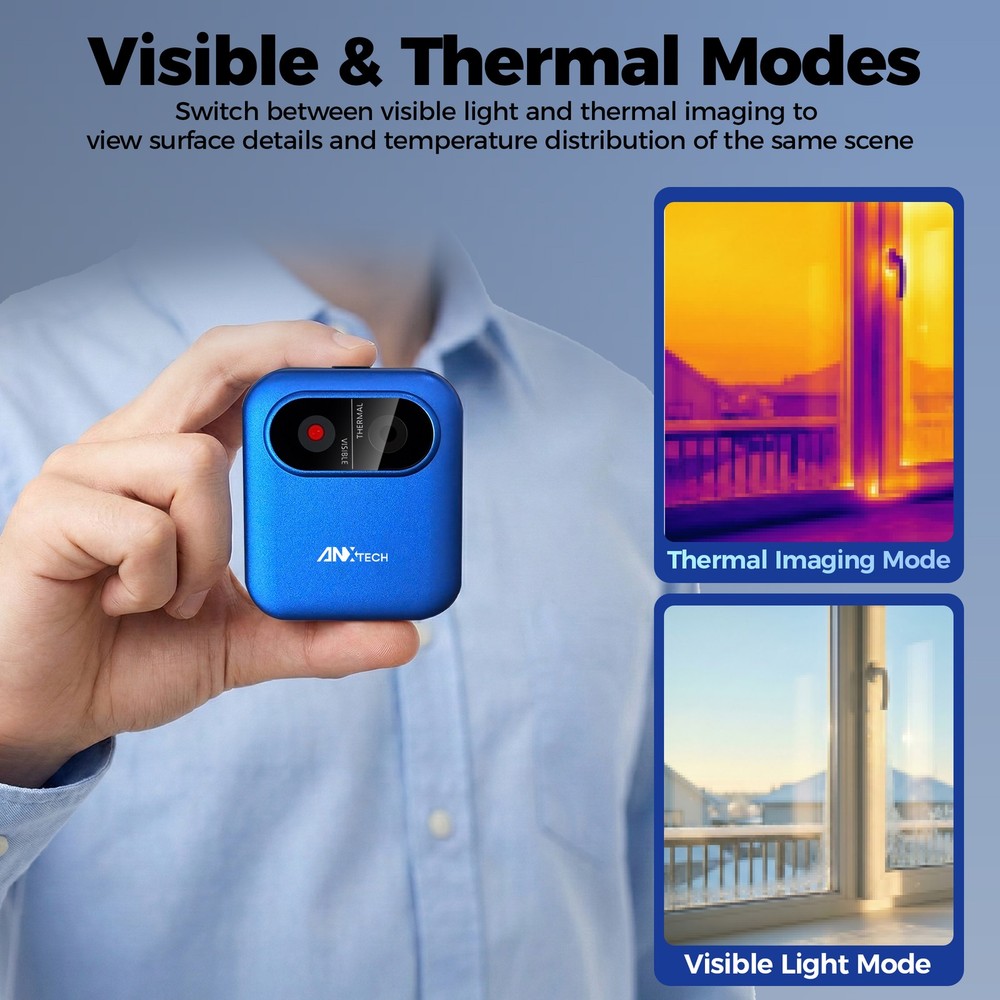 ANXTECH Small Thermal Imaging Camera 80*60 Resolution Thermal Imager Camera Blue