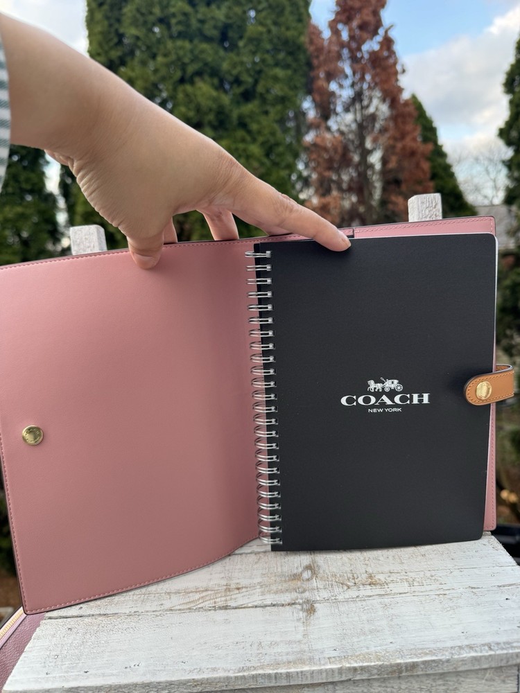 AUTHENTIC NWT Coach Powder Pink Notebook & Pencil Case Bundle CEA49 CEA52