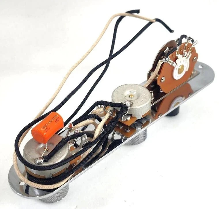 Squier Modders Replacement Telecaster Pre-Wired Loaded Chrome Control Plate