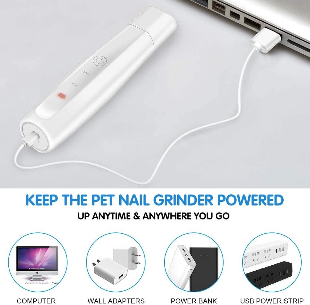 Professional Pet Nail Grinder Quiet & Rechargeable for Quick Efficient Grinding